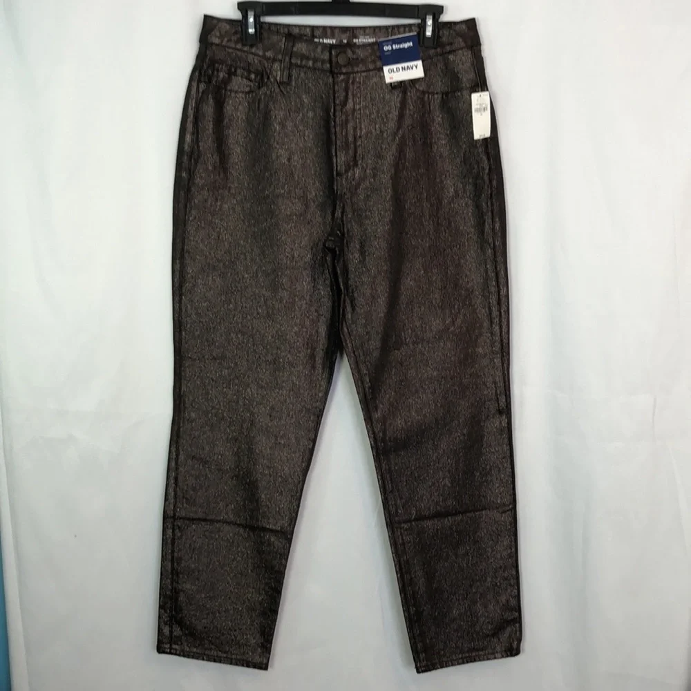 Old Navy High Rise Shine OG Straight Ankle Secret Smooth Pockets Jean Size 10